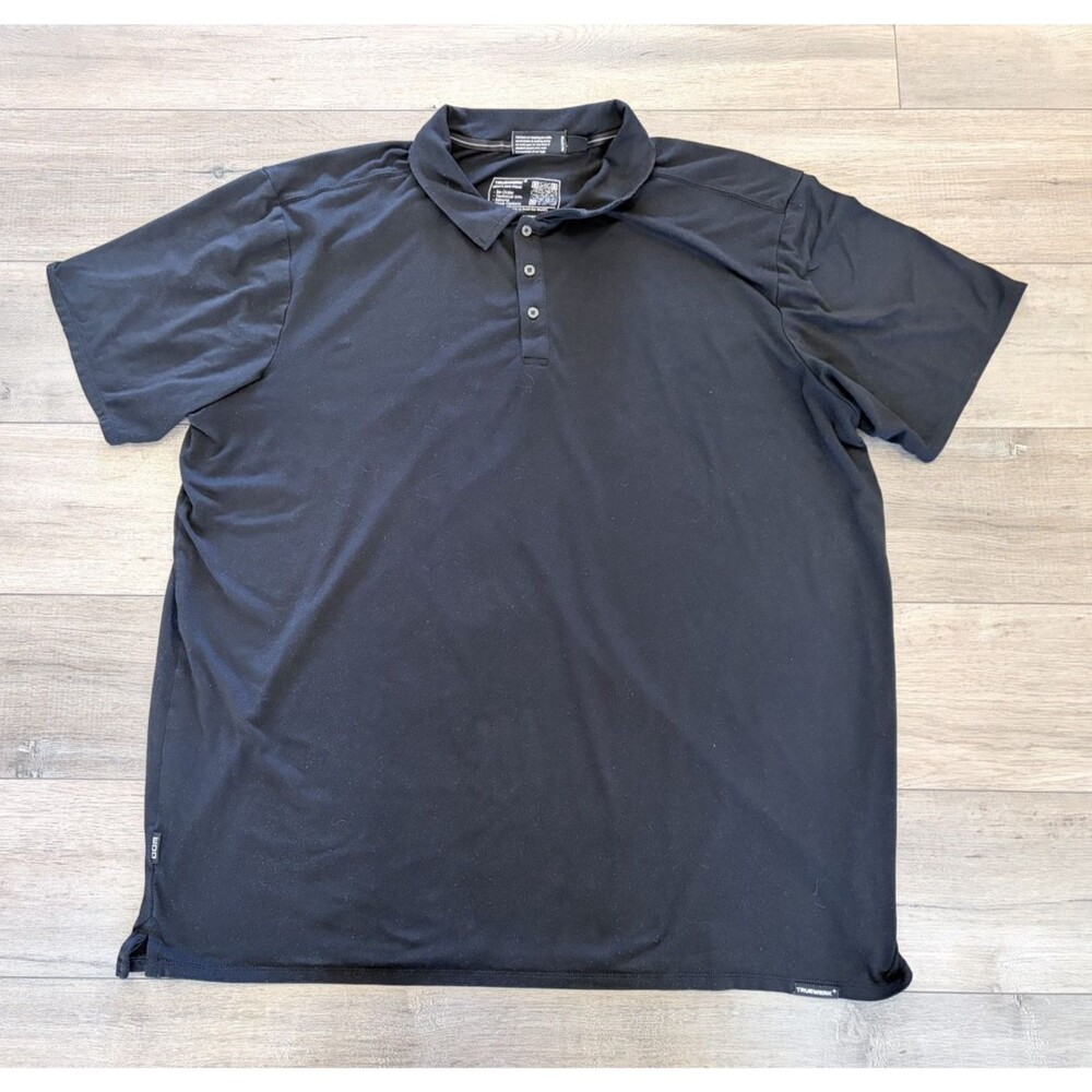 Truewerk Edo Polo Shirt Mens XXL 2XL Black Stretch Short Sleeve Performance